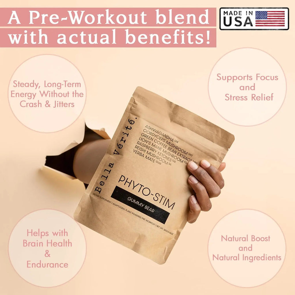 Bella Vérité Phyto Stim | Natural Pre Workout Powder | Yerba Mate and Ashwagandha Bella Vérité. Au supplements