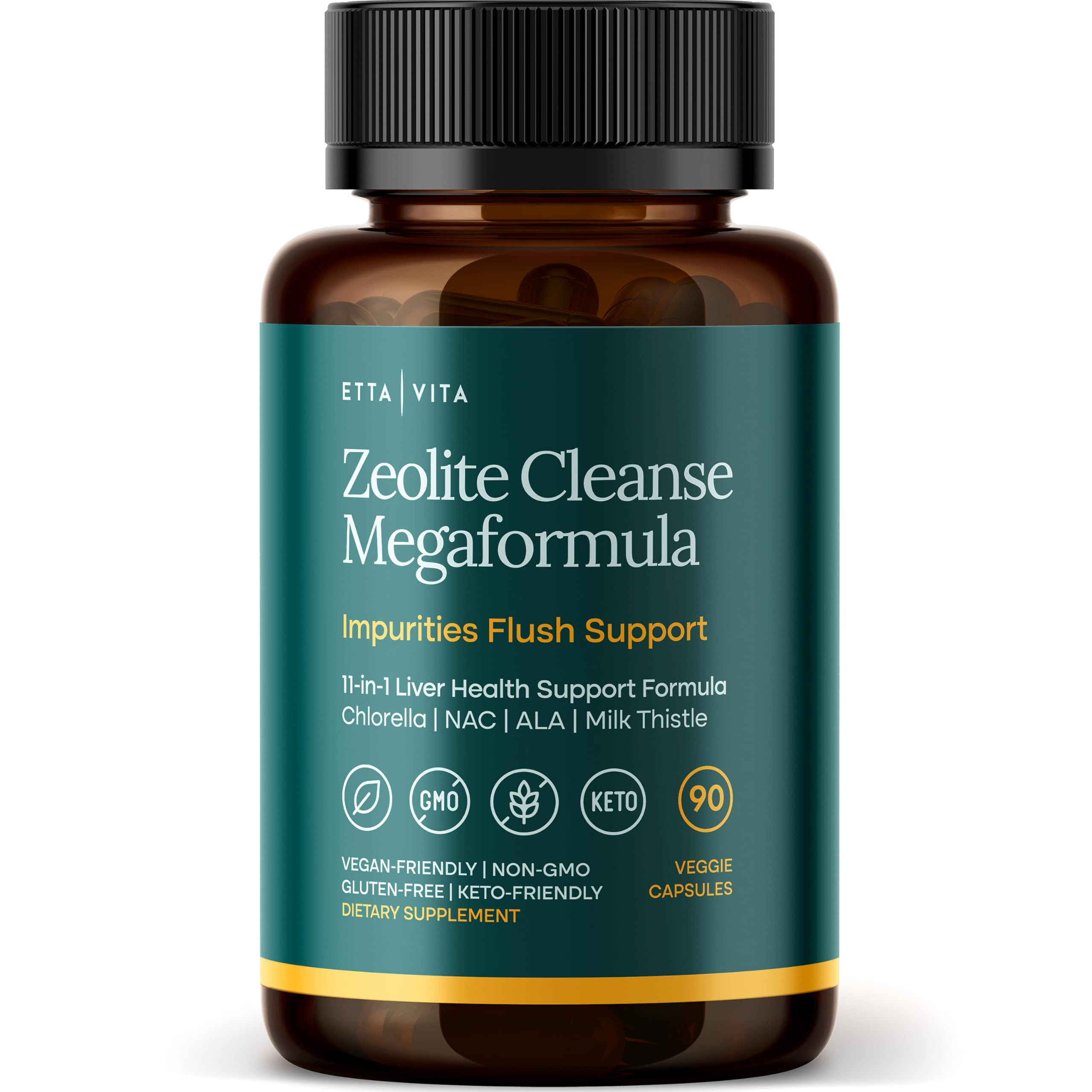 Liver Cleanse Detox & Repair - Microplastics Detox & Zeolite Supplement for Gut Health, Cognition & Natural Energy - Glutathione, NAC, Chlorella, Spirulina