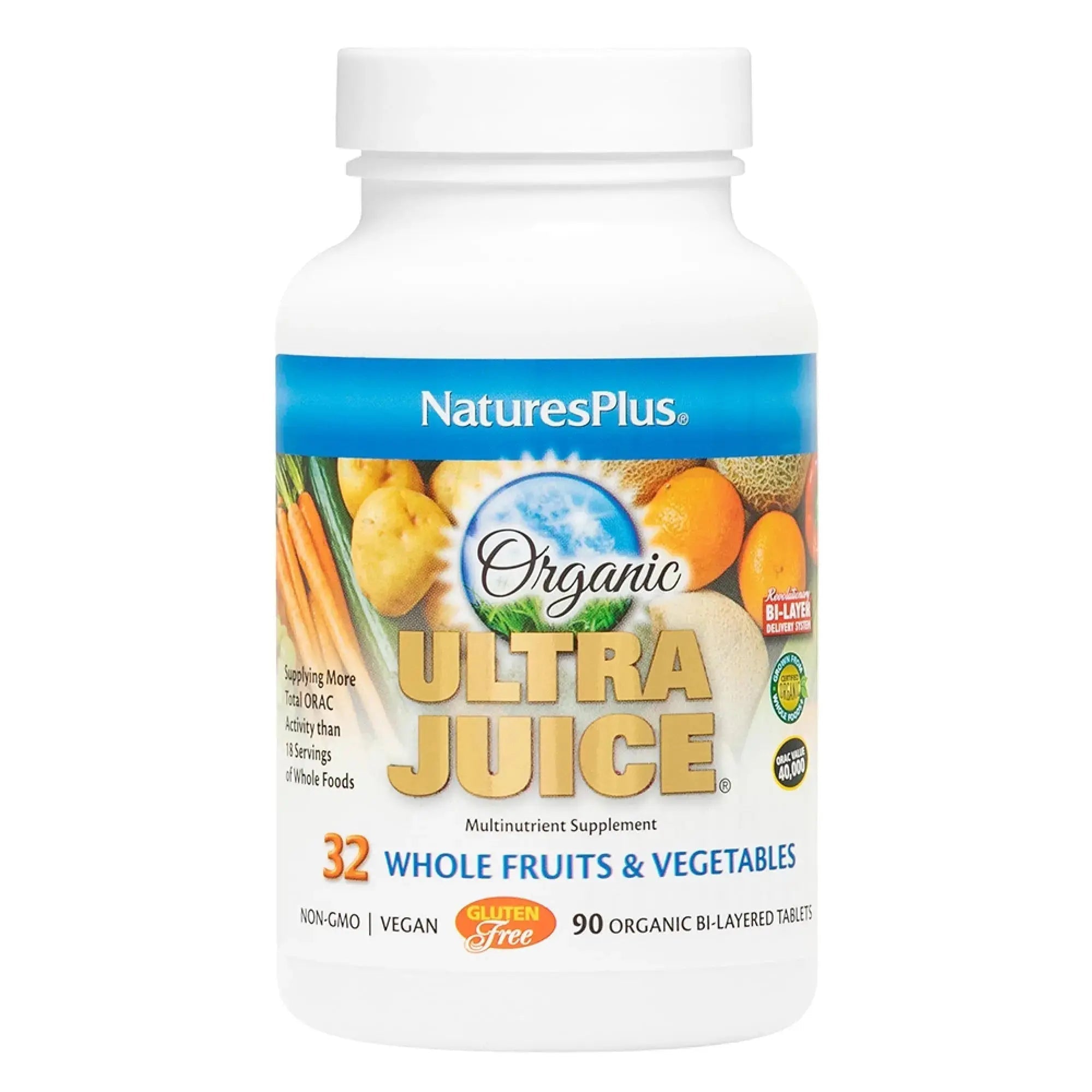 NaturesPlus Ultra Juice Multivitamin - 90 Bi-Layered Tablets - Whole Food Supplement with Fruits, Vegetables & Probiotics NaturesPlus Au supplements