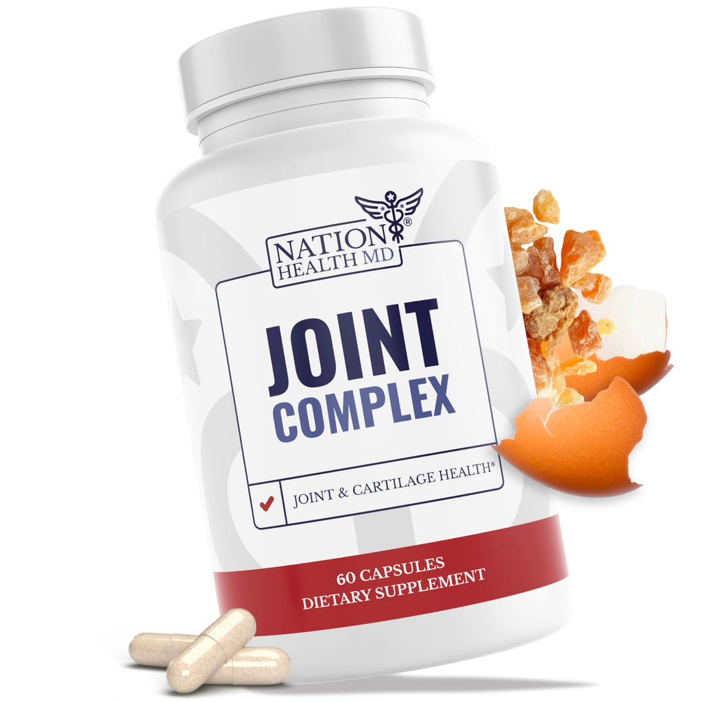 NATION HEALTH MD Joint Complex - Joint & Cartilage Health - Joint Support Supplement with Calcium, NEM Eggshell Membrane, Boswellia Serrata - Knee Supplements for Men & Women, 60 Capsules NATION HEALTH MD Au supplements