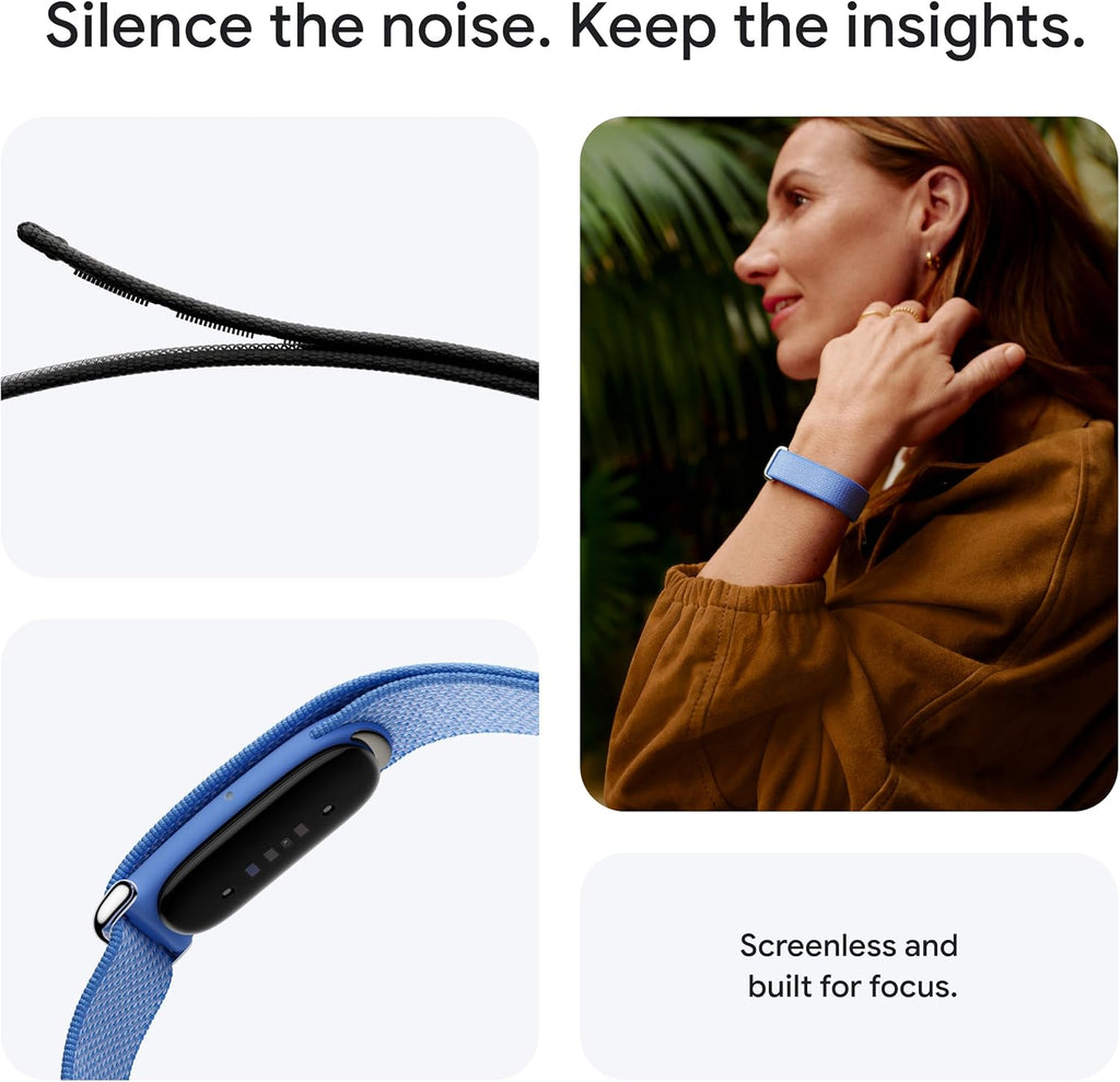 Google Fitbit Air - Screenless Activity Tracker with Fitness, Heart Rate, and Sleep Tracking - Personalized AI-Powered Coaching - Up to 7 Days’ Battery Life - Works with iOS and Android - Lavender