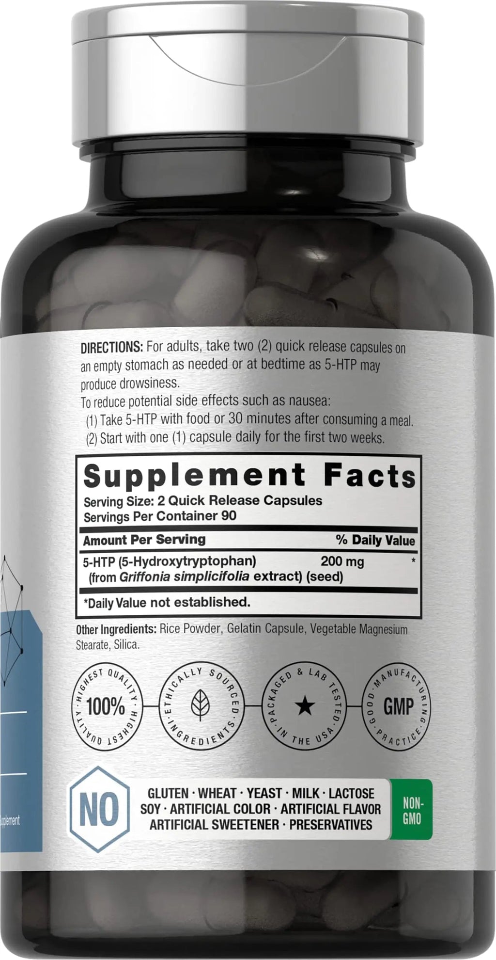 5HTP 200mg Capsules | 180 Capsules | Griffonia Simplicifolia | 5HTP Extra Strength Supple Horbäach Au supplements