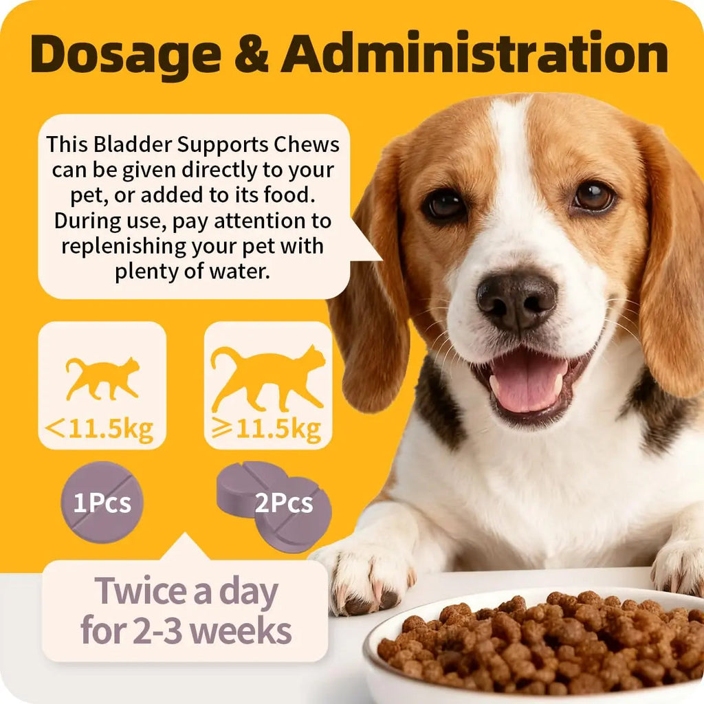 Cassiel Pet Bladder Supports Chews for Urinary Tract Health, Infection Treatments, Bladder Health, Dog UTI, Bladder Stones, Incontinence Support, Urinary Pain Relief for Cat & Dog 10 Chews (1 Bottle) Cassiel pet Au supplements