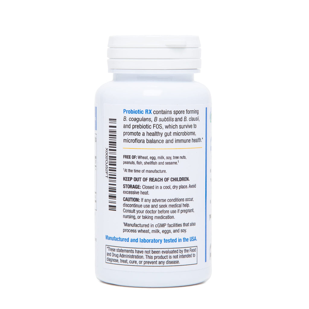 Probiotic Rx: 5 Billion CFU – Probiotic + Prebiotic - Spore-Based – 60-Day Supply - SBO - Supports Immune & Gut Health - Soil-Based Organisms - No Refrigeration Required