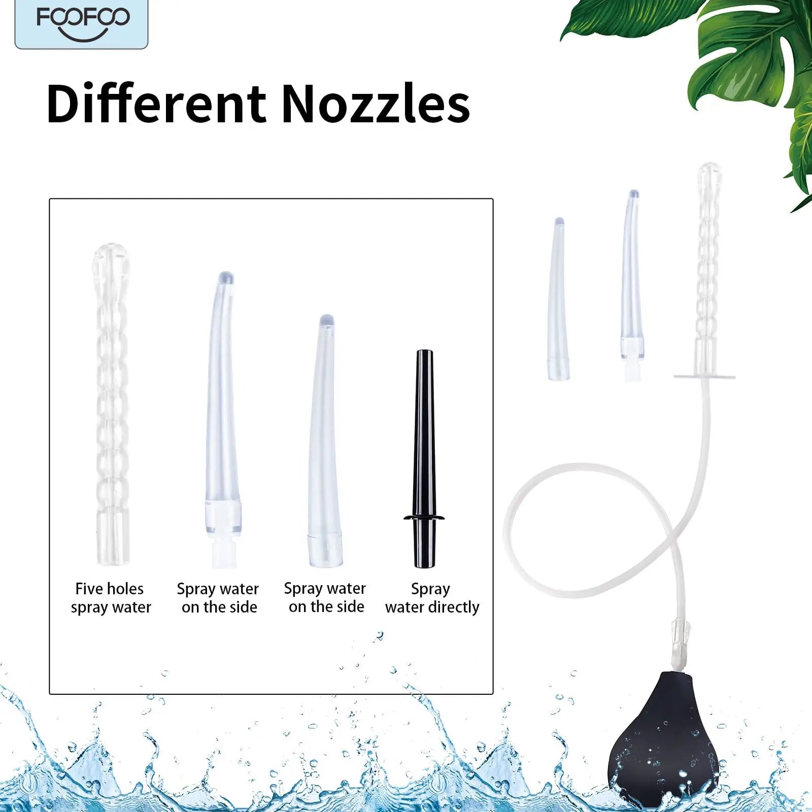 Enema Bulb 7.6oz Douche Enema Kit Includes 4 Nozzles for Women & Men Black with Storage Bag FOOFOO Au supplements