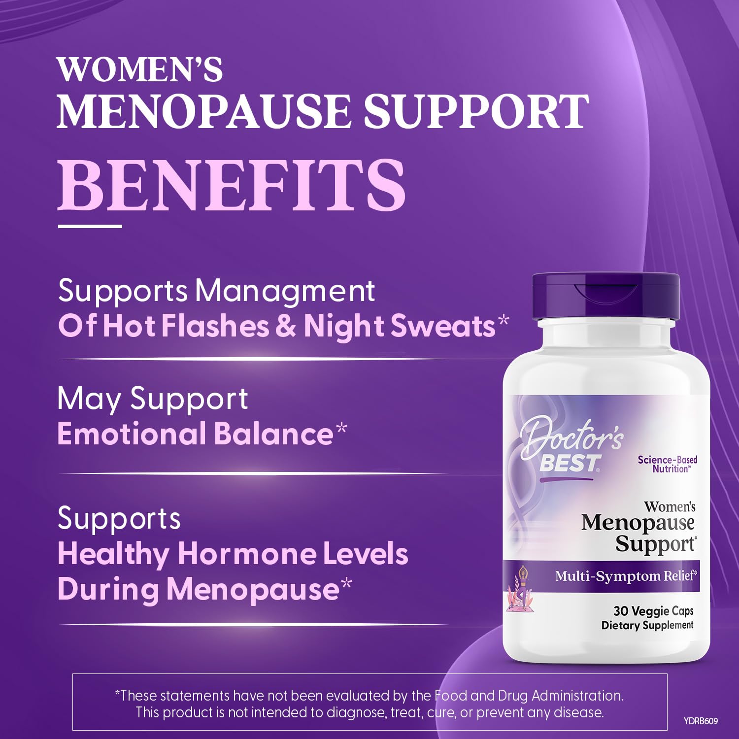Doctors Best Womens Menopause Support (Soy Isoflavone, Black Cohosh, Chaste Tree), Multi-Symptom Relief, Non-GMO, Gluten Free, Vegan 30 Veggie Caps Doctor's BEST Au supplements