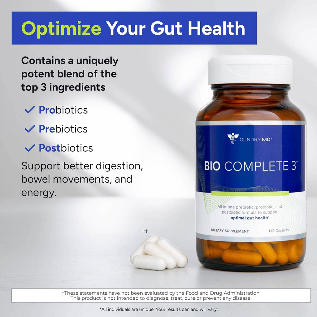 Gundry MD® Bio Complete 3 - Prebiotic, Probiotic, Postbiotic to Support Optimal Gut Health, 30 Day Supply (90 Day Supply) Gundry MD Au supplements