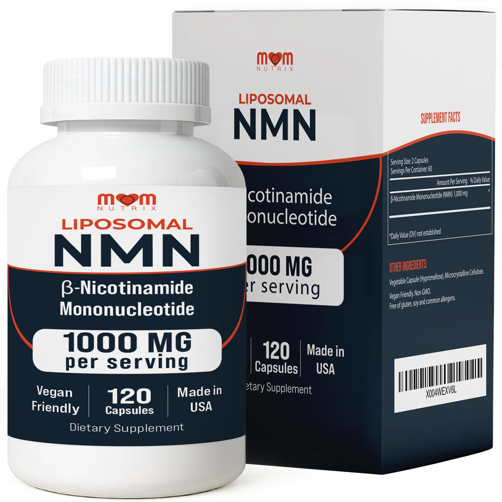 NMN Supplement 1000 mg Pure Nicotinamide Mononucleotide - NAD Precursor for Energy, Cellular Renewal & Longevity Support - Mitochondrial Support 120 Capsules - Vegan, Non GMO, Gluten Free MOM NUTRIX Au supplements
