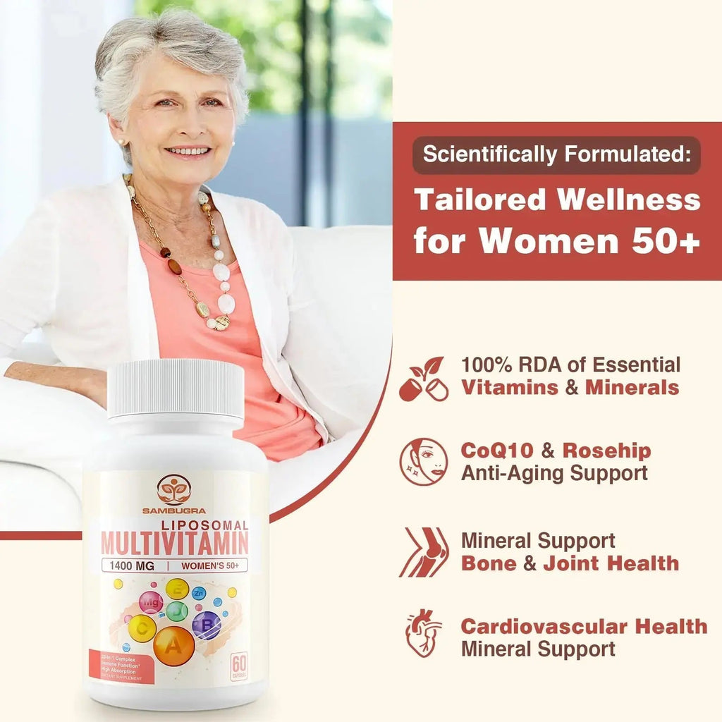 Sambugra Liposomal Multivitamin for Women 50+ - Women Daily Multivitamin with 32 Ingredients, CoQ10, Vitamins C, B, D, E Sambugra Au supplements
