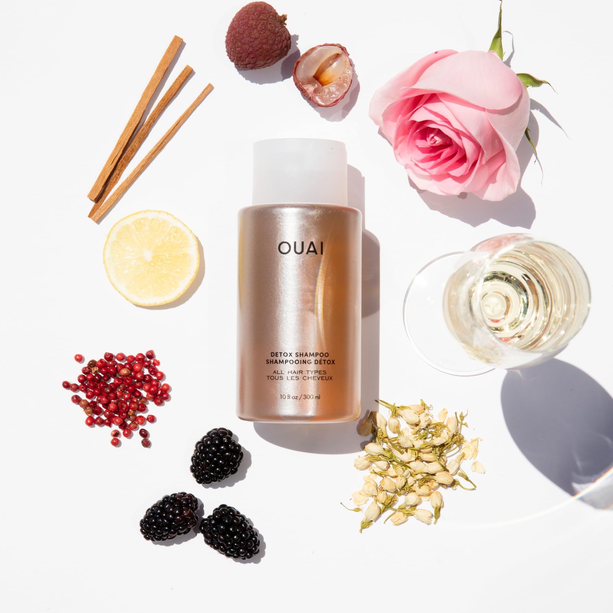 OUAI Detox Shampoo + Refill - Clarifying Shampoo for Build Up, Oil, Product & Hard Water - Apple Cider Vinegar & Keratin for Clean, Refreshed Hair - Sulfate Free Hair Care (2 Count, 10 Oz/32 Oz) OUAI Au supplements