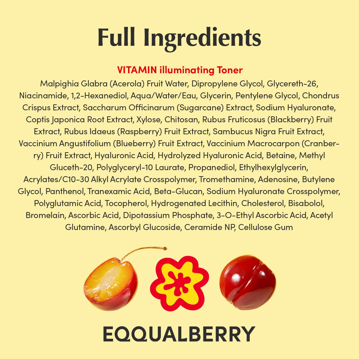 EQQUALBERRY Vitamin Illuminating Toner - Brightening Vitamin C & Niacinamide 3%