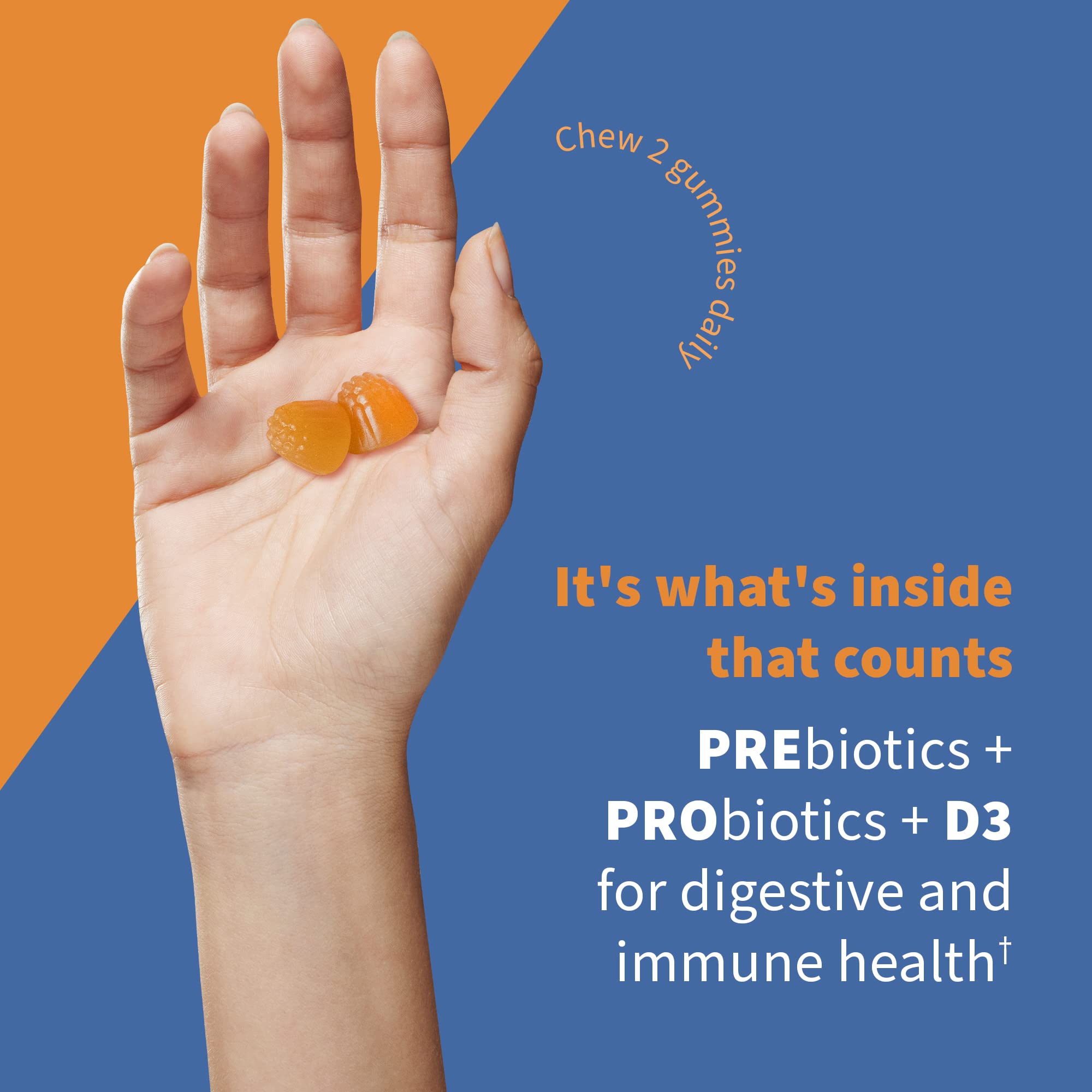 Garden of Life Dr Formulated 10 Billion CFU Prebiotic Fiber & Probiotic Gummies with Vitamin D3 for Digestive and Immune Health – Gluten Free, Non GMO