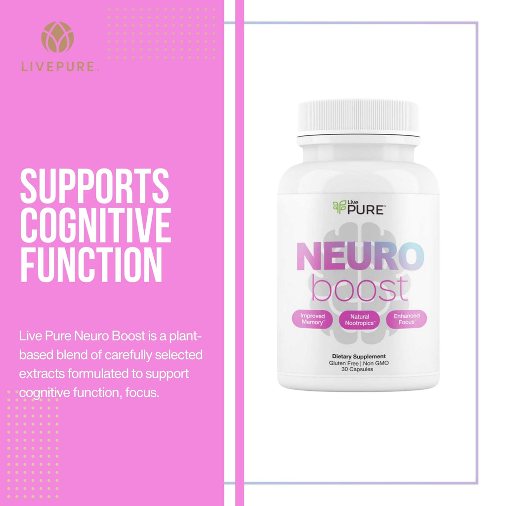 Pure Neuro Boost | 30 Capsules |  Supplement to Support Energy, Memory, and Focus | Supports Better Concentration & Healthy Brain Function