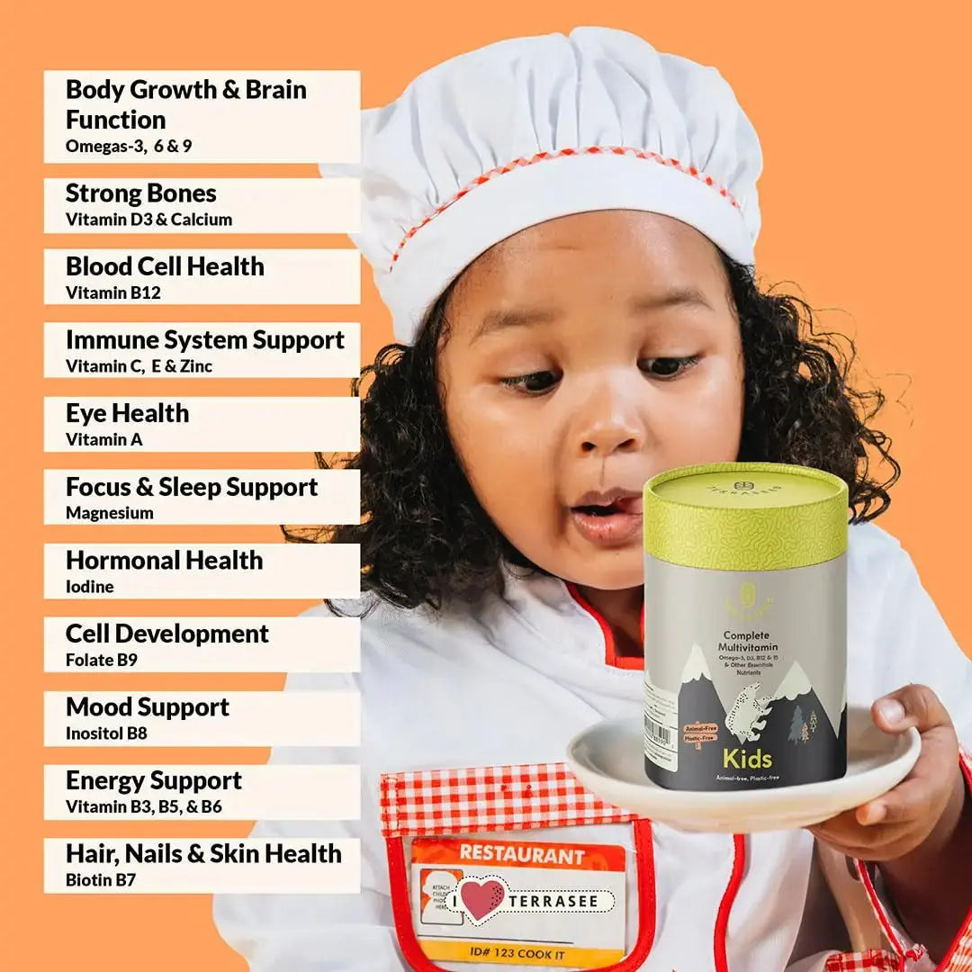 Terraseed Complete Kids Multivitamin Gummies - with Omega 3,6,9, Vitamin B12, Folic Acid, Iodine, Vitamin C, Zinc - Kids Daily Essential Vitamins Terraseed Au supplements