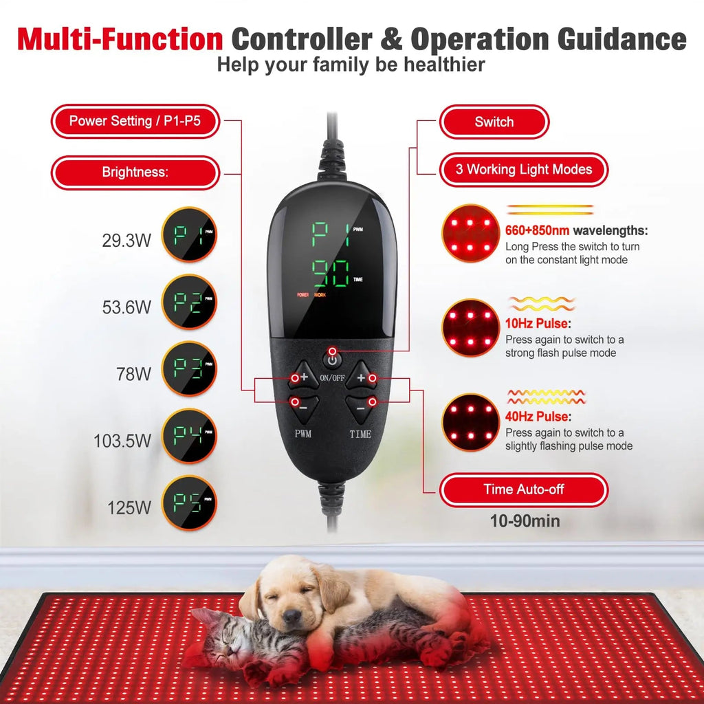 Red Light Therapy Mat for Body, 71"x 31" Red Light Therapy Blanket Red Near Infrared 660nm 850nm GMOWNW Au supplements