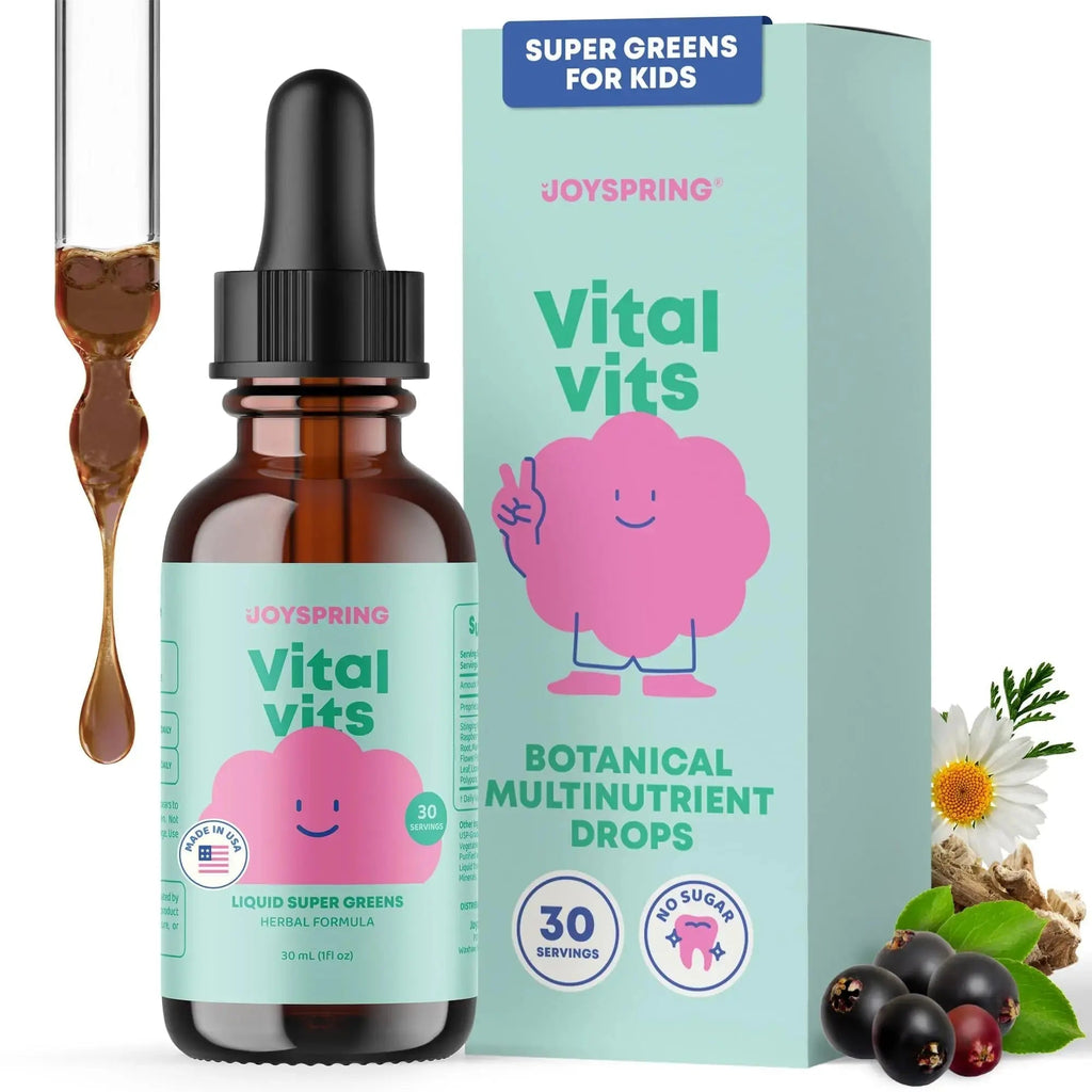 JoySpring Vital Vits - Kids Liquid Multivitamin - 1 fl oz (30 Servings) | Herbal Liquid Vitamins for Kids | Natural Flavor | JoySpring Au supplements