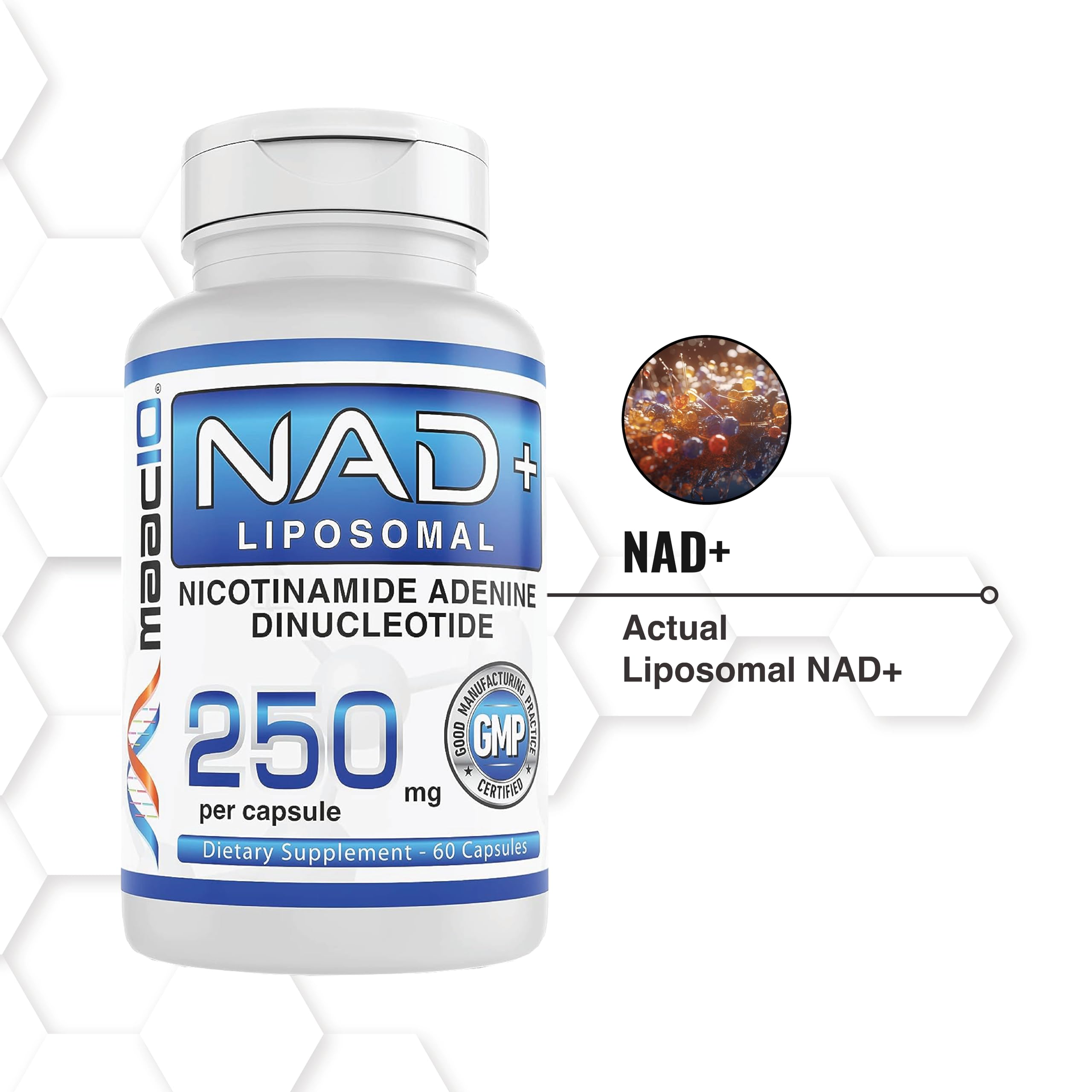 MAAC10 Liposomal NAD Supplement 500mg Serving (2x250mg Capsules) Actual Nicotinamide Adenine Dinucleotide MAAC10 Au supplements