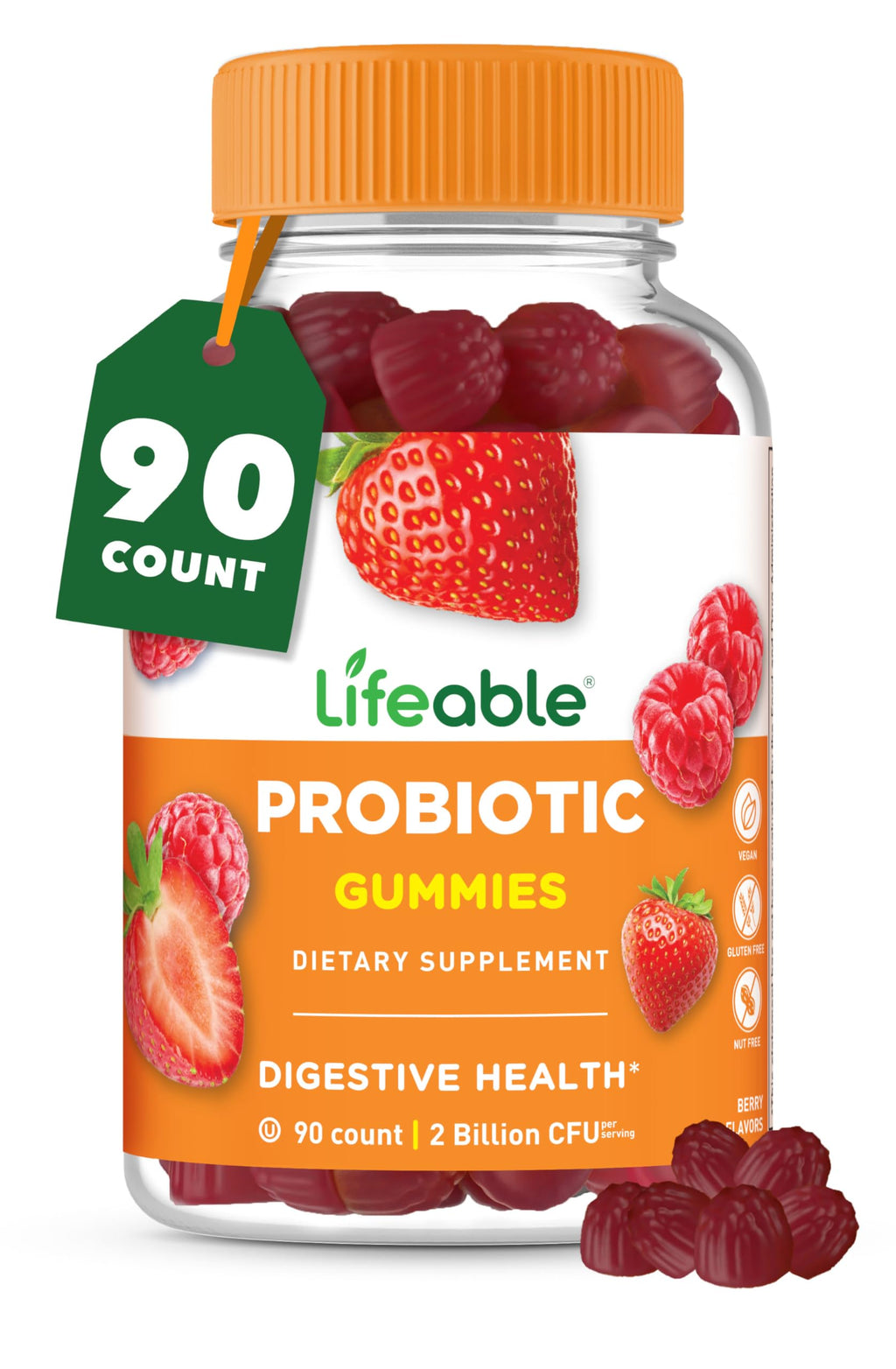 Lifeable Probiotics Gummies | 2 Billion CFU | Great Tasting Probiotic Gummies for Women | Probiotic Gummy for Gut Health and Immune Support