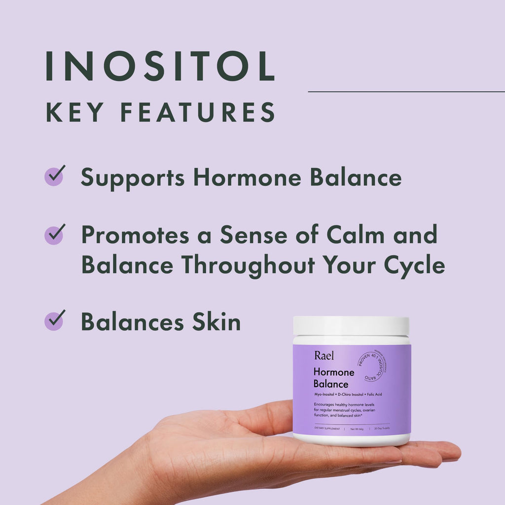 Rael Hormone Balance for Women, Inositol Powder Supplement - Vitamin B8, 40:1 Proven Ratio, Folic Acid for Ovarian Function (30 Servings) Rael Au supplements