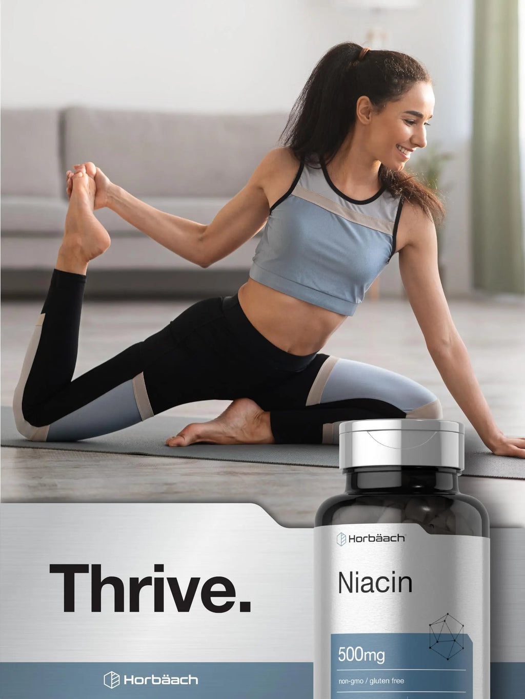 Niacin | Vitamin B3 500mg | 100 Capsules | with Flushing | Non-GMO, and Gluten Free Horbäach Au supplements