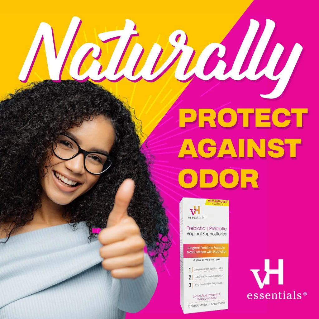 vH essentials Prebiotic PH Balanced Vaginal SuppositoriesBox, Original Version, 15 Count vH essentials Au supplements