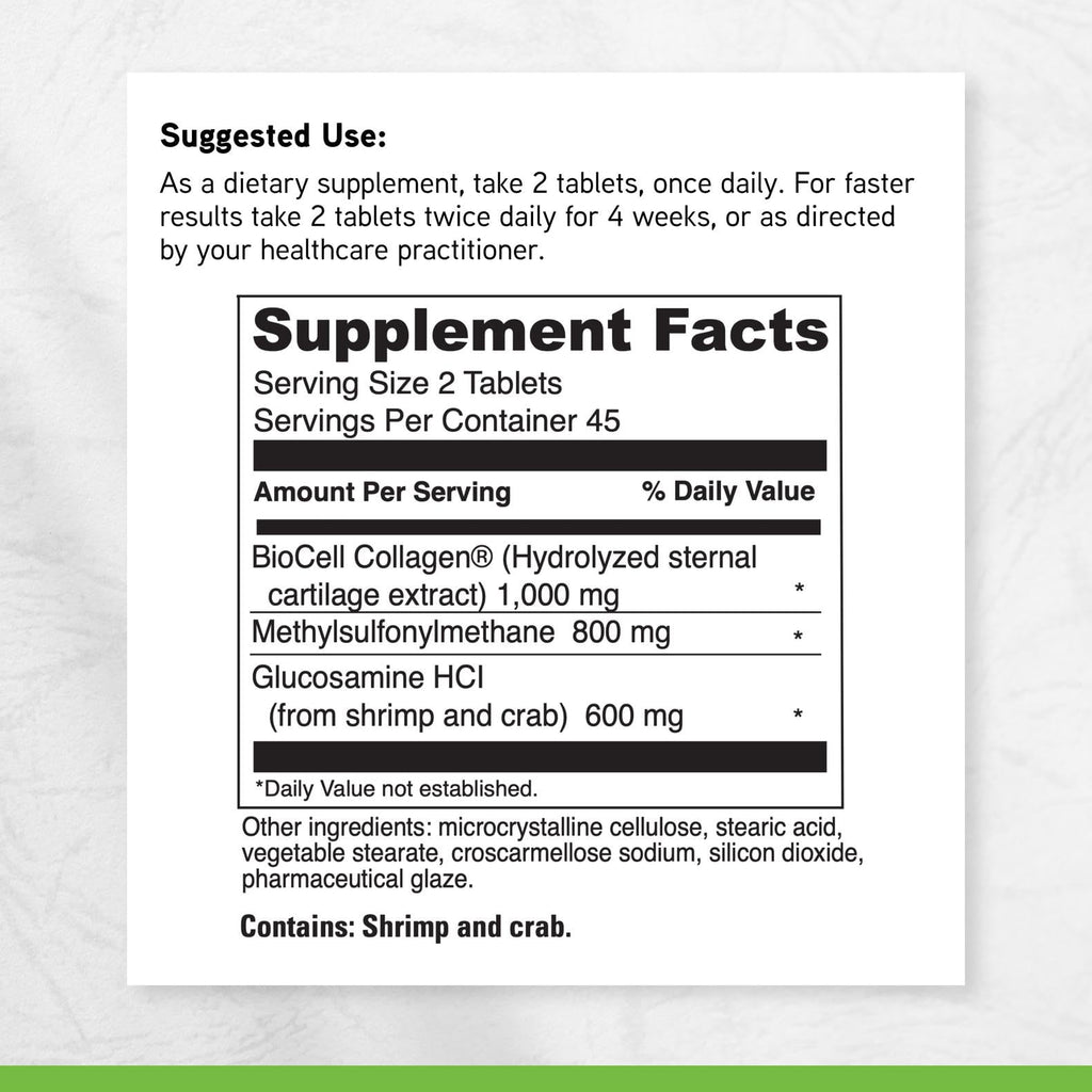 DAVINCI Labs Natures Collagen - BioCell Collagen Supplement with MSM & Glucosamine - Helps to Support Joint Health, Skin Health & Connective Tissues
