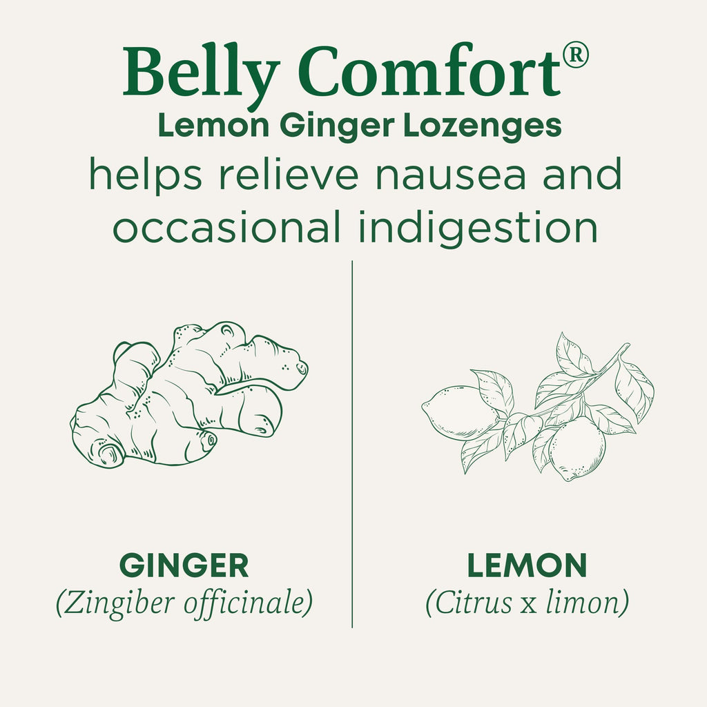 Traditional Medicinals Organic, Belly Comfort Lozenges, Lemon Ginger - Supports Nausea Relief and Occasional Indigestion - Non-GMO, Stimulant-Free
