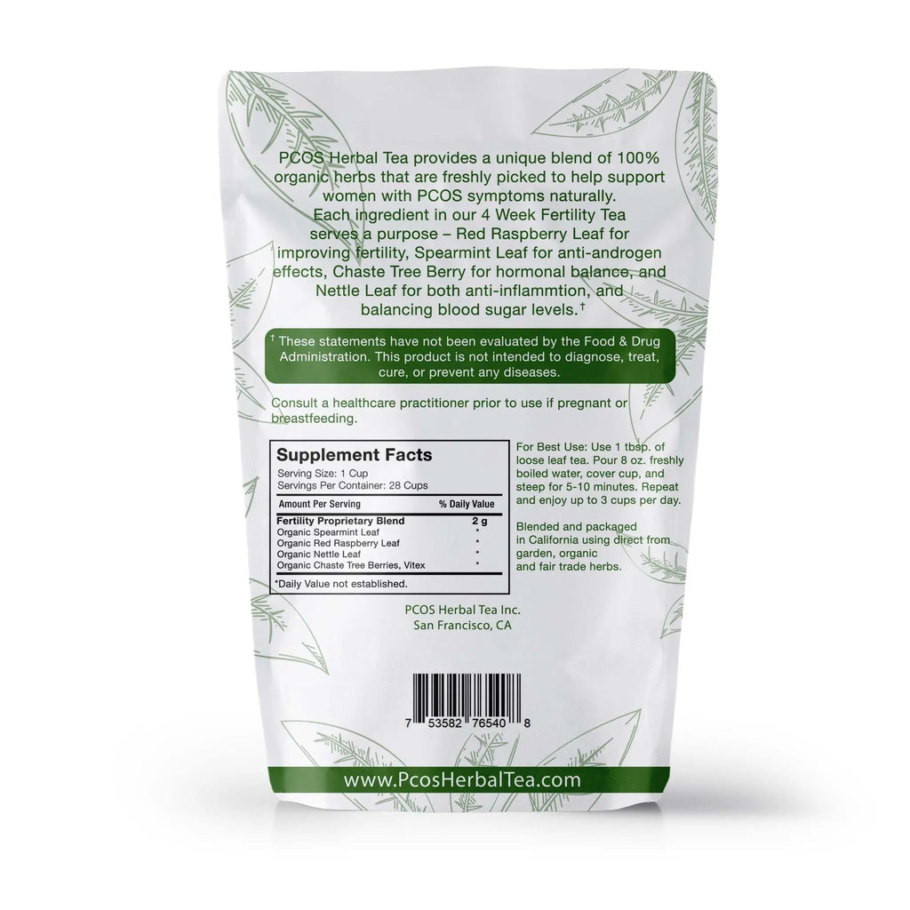 PCOS Cystem Tea with Organic Red Raspberry Leaf, Vitex, Spearmint Tea Supports Fertility PCOS Herbal Tea Au supplements