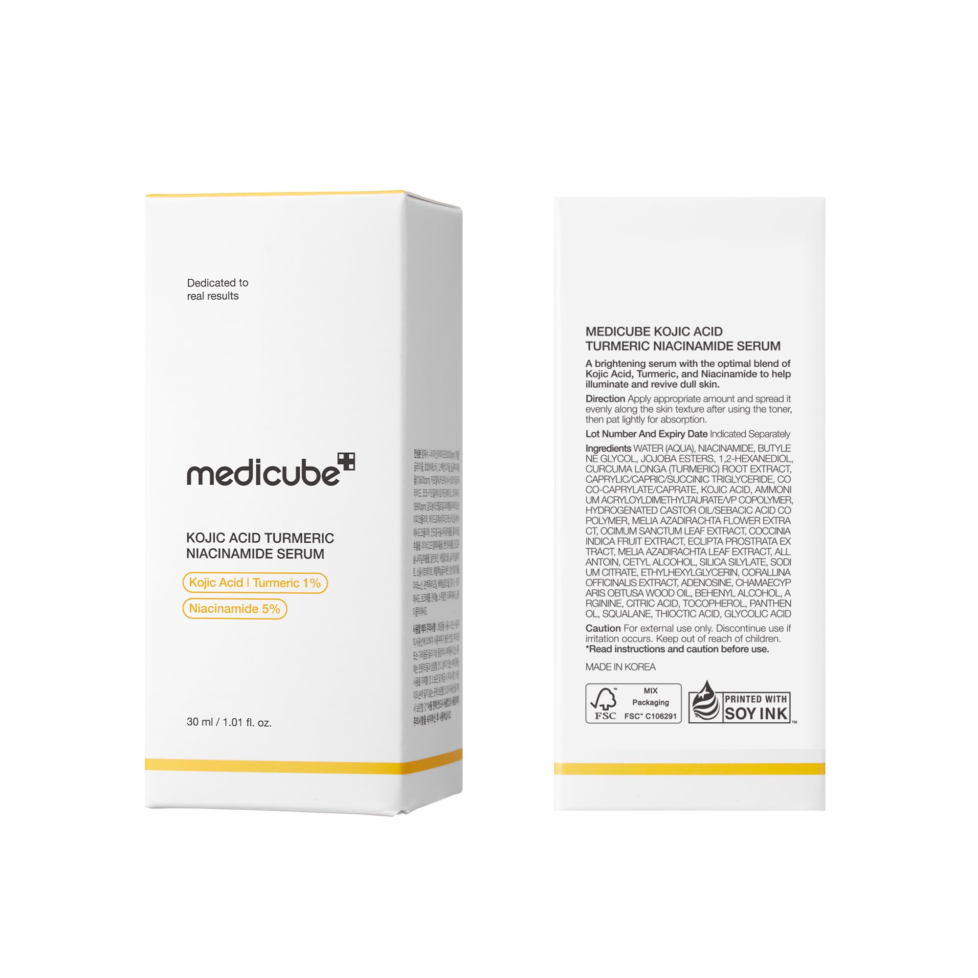 medicube Kojic Acid Turmeric Clarifying & Balancing Capsule Serum for Troubled Skin | Soothing & Brightening Facial Serum