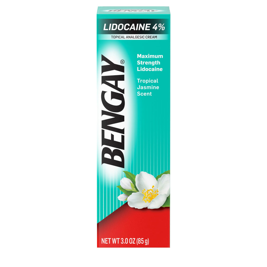 Bengay Lidocaine Pain Relief Cream, Maximum Strength OTC, Non-Greasy Topical Analgesic with 4% Lidocaine to Desensitize Nerves, Numbing Cream with a Soothing Jasmine Scent, 3 oz Bengay Au supplements