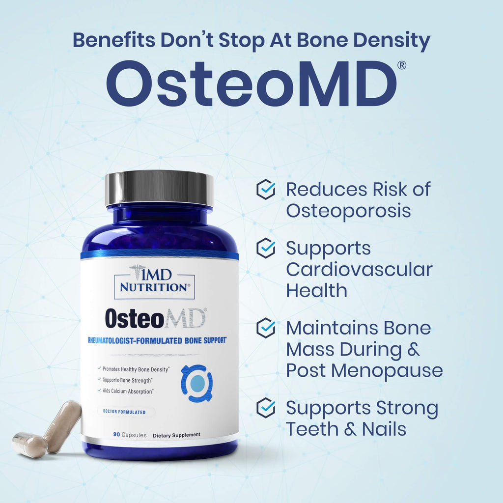 1MD Nutrition OsteoMD for Comprehensive Support - Supplement for Women and Men - Promote Density w/Vitamin D - Hydroxyapatite