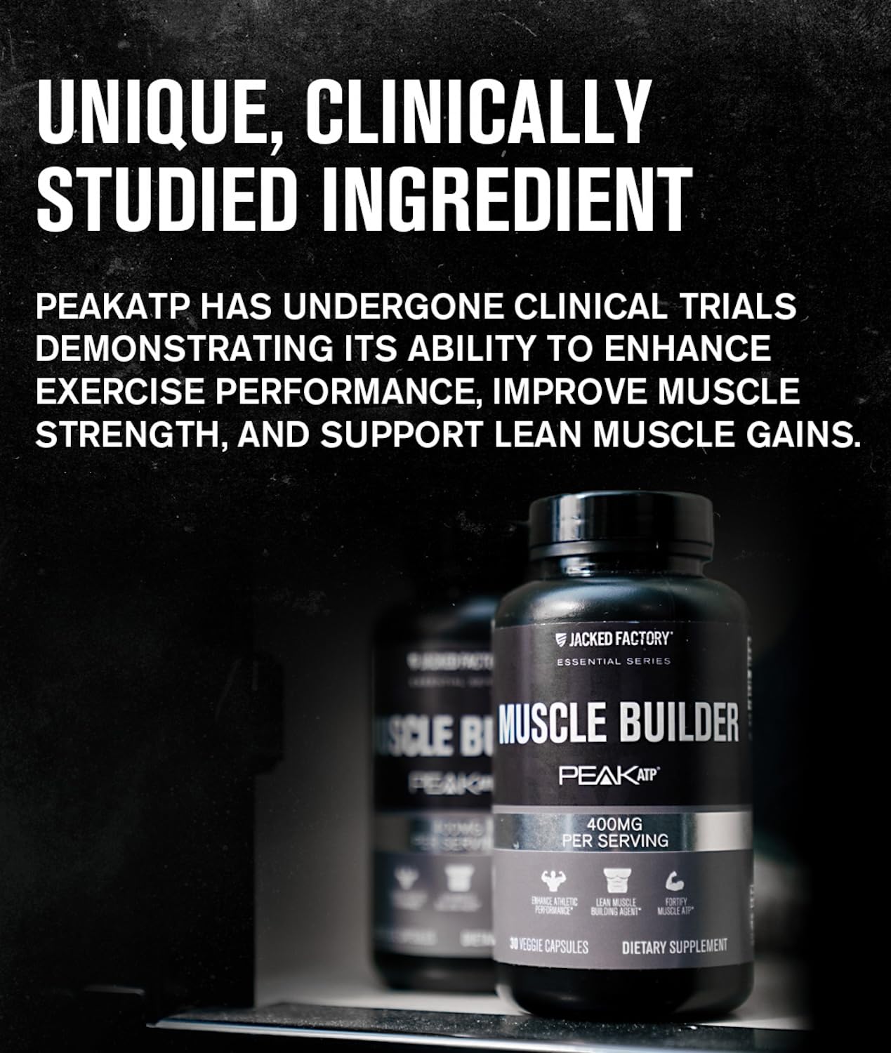 Jacked Factory Essentials Muscle Builder - ATP Muscle Builder for Men with Peak ATP to Support Muscle Gain, Enhance Athletic Performance, & Increase Strength - 30 Capsules Jacked Factory Au supplements