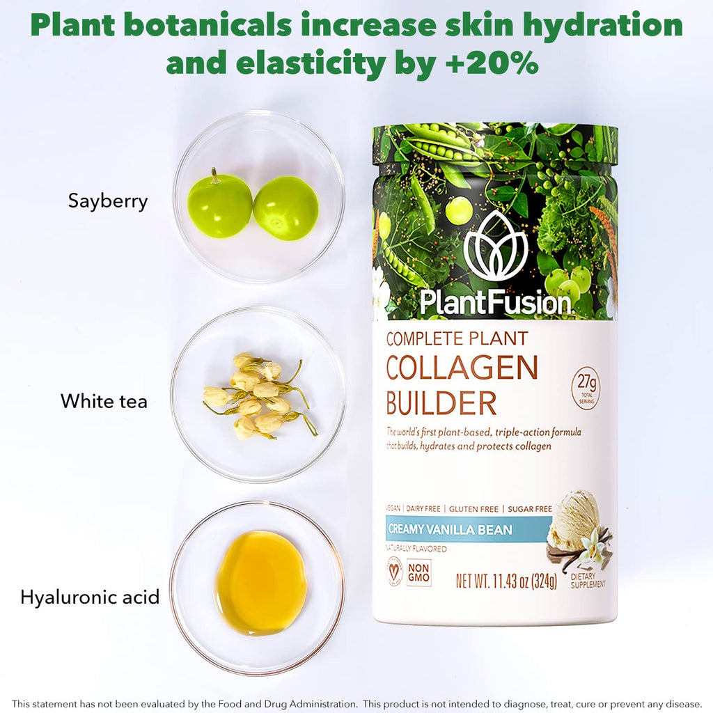 PlantFusion Vegan Collagen Powder - Plant Based Collagen Protein Powder For Muscle & Joints, Hair, Skin & Nails - Keto, Gluten Free, Soy Free, Non-Dairy, No Sugar, Non-GMO - Unflavored 10.58 oz PlantFusion Au supplements