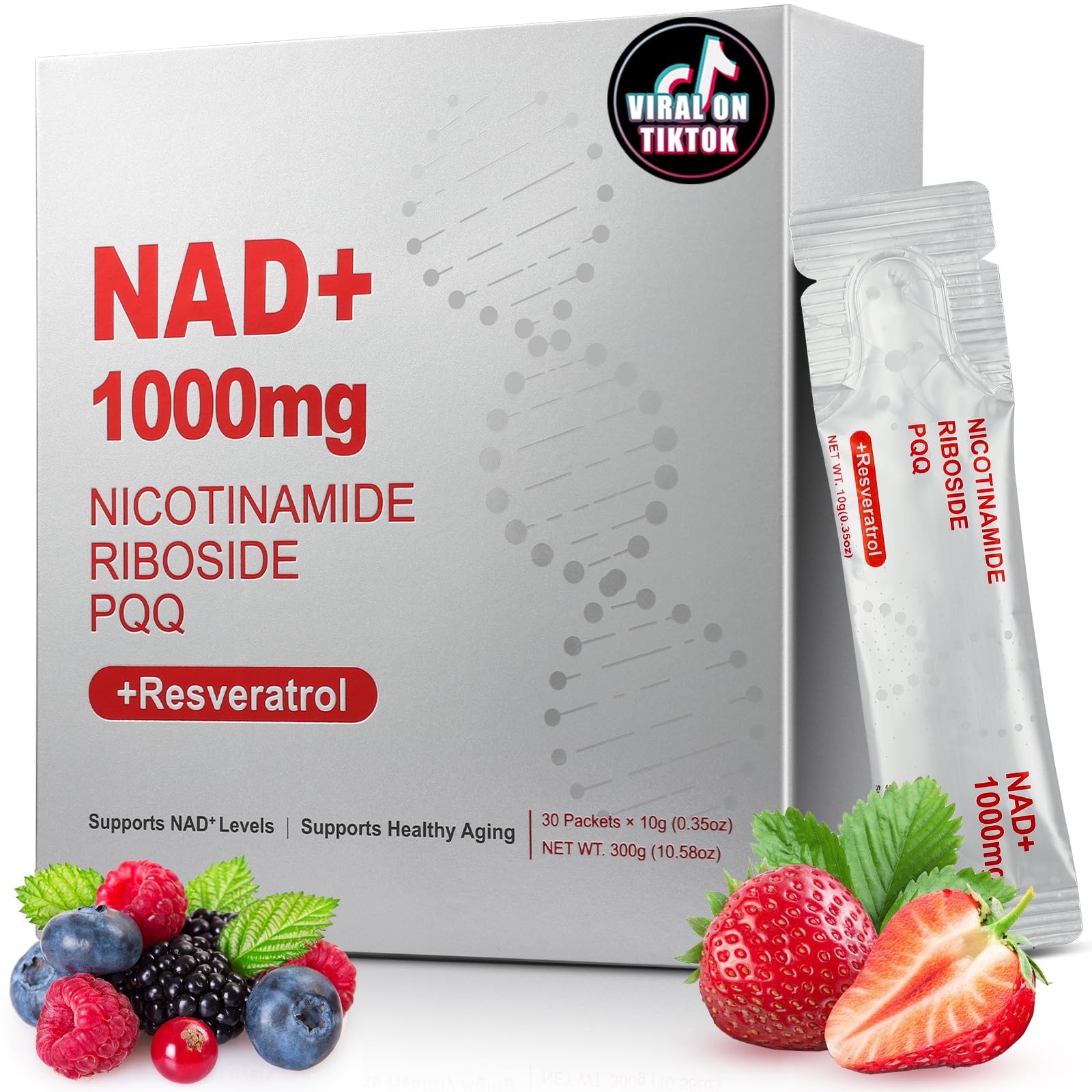 ZOROAHER 1000mg High-Potency NAD+ Liquid Supplement, Nicotinamide Riboside & Resveratrol with PQQ, Boosts Cellular Energy, Focus & Healthy Aging - 1 Pc ZOROAHER Au supplements