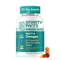 SmartyPants Prenatal Multivitamin Gummies with Omega 3 DHA/EPA, Methylfolate, Biotin, Vitamins D3, C, B12, B6, A, K, and Zinc, Gluten Free, Clean Label