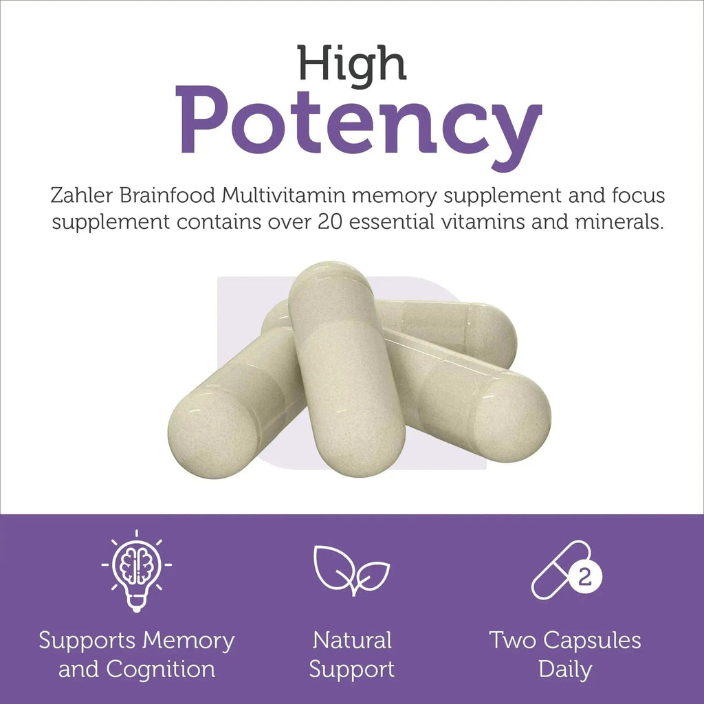 Zahler - Multivitamin Brain Supplement (60 Count) Kosher Brainfood Capsules for Adults with Neuro Factor & Lion's Mane Zahler Au supplements