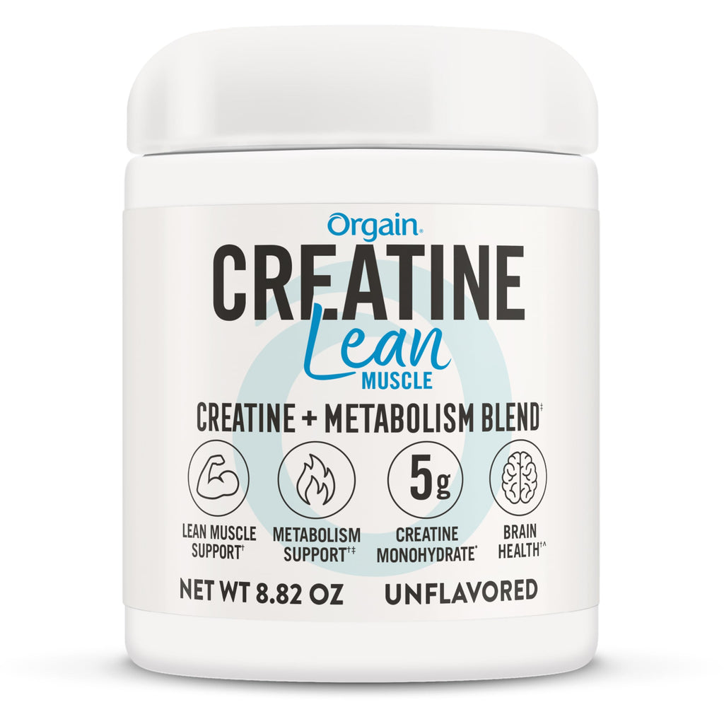 Orgain Micronized Creatine Monohydrate Lean Muscle Powder with Metabolism Blend, Unflavored, 50 Servings, Supports Muscle Strength and Brain Health, No Dairy or Soy, Gluten Free, Vegan Orgain Au supplements