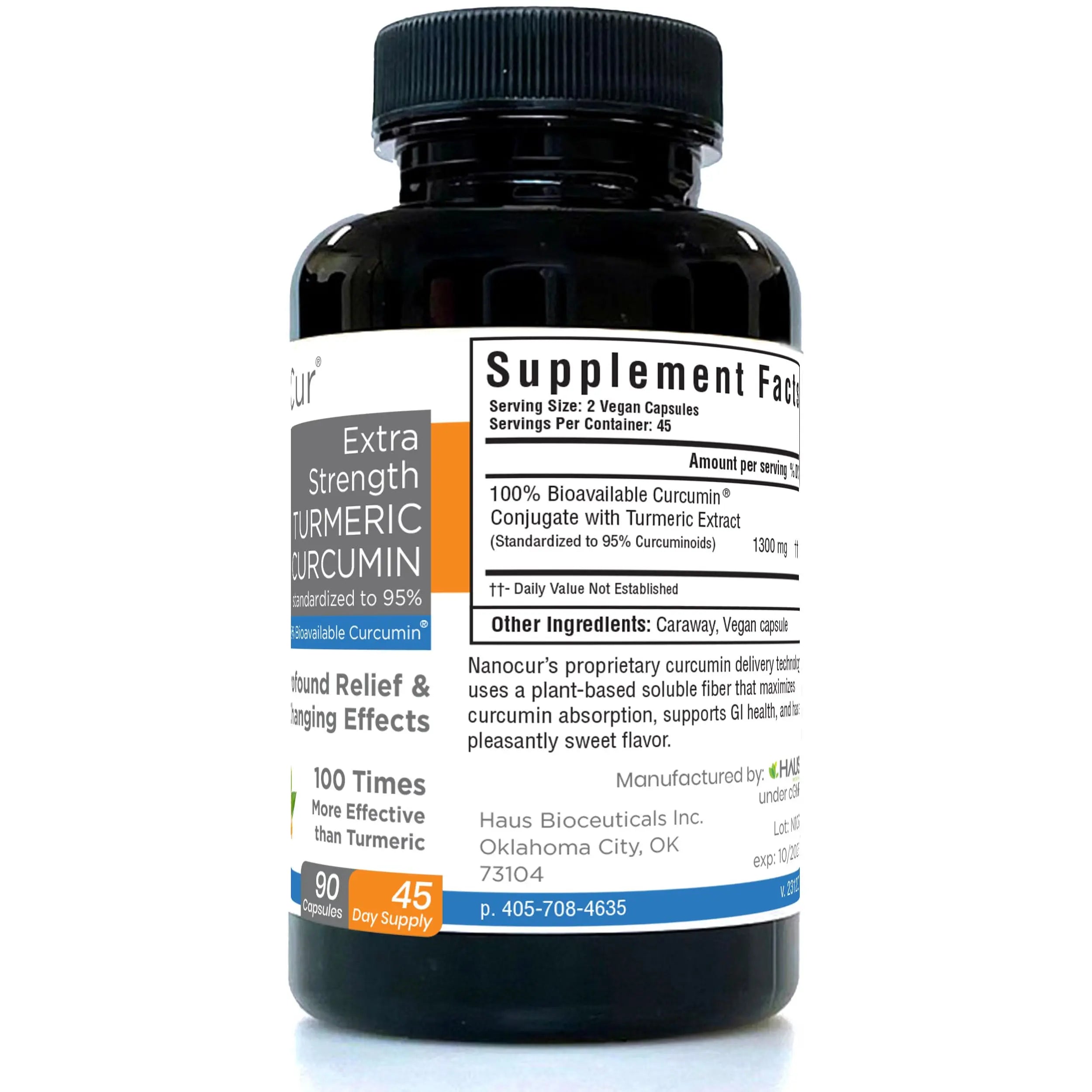Nanocur Turmeric Curcumin - 100x More Active Than Turmeric, 170% More Active Than Nanocur Au supplements