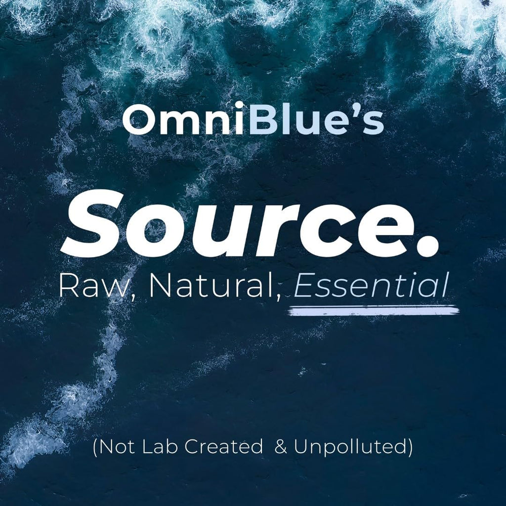 OmniBlue Ocean Minerals - 70+ Trace Minerals & Liquid Magnesium - Potassium, Chloride- Low Sodium - Natural Support for Sleep, Digestion, Regularity, Hydration & Electrolyte Balance (2 oz)