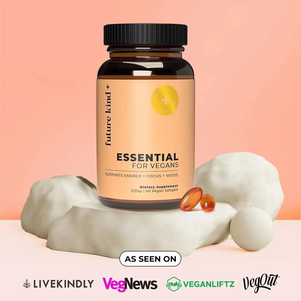 Future Kind Vegan Multivitamins - Glass Bottle & Made for Vegans with Omega 3 DHA, EPA, Vitamin B12 & D3 for Energy, Focus, & Mood (60 Softgels) Future Kind Au supplements