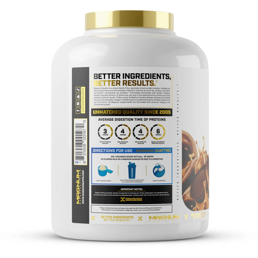 Magnum Nutraceuticals Quattro -, Peanut Butter Cups, 4LB - May Support Muscle Growth QUATTRO Au supplements