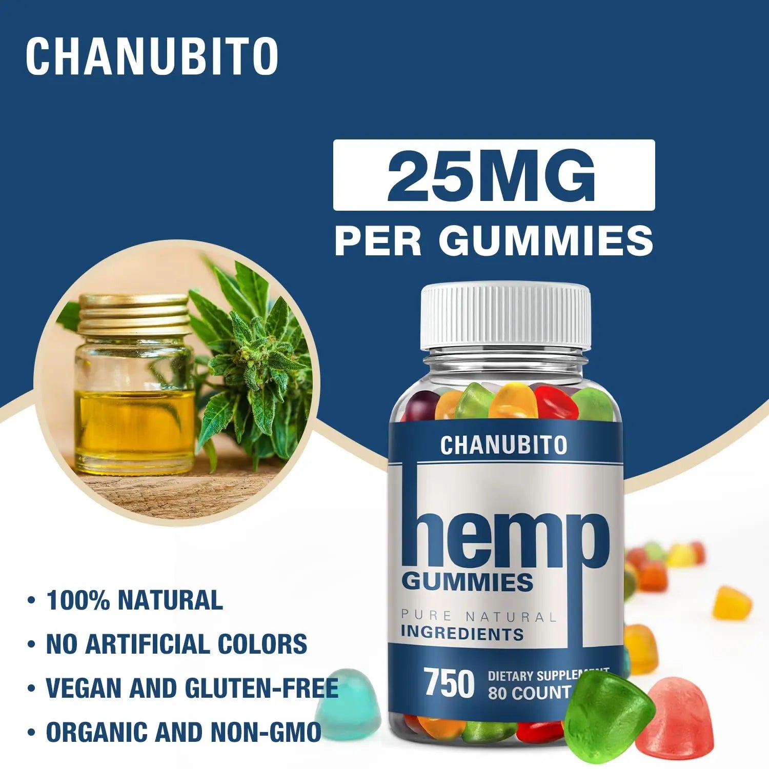 Hemp Gummies Organic High Potency Hemp Supplement - Pain, Sleep, Stress CHANUBITO Au supplements