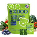exdoo Super Greens Fiber Gummies Multivitamin Superfood Gummy with Spirulina Chlorella Prebiotic Probiotic Postbiotic for Digestive Health Supplement 15 Packs 120 Gummies exdoo Au supplements