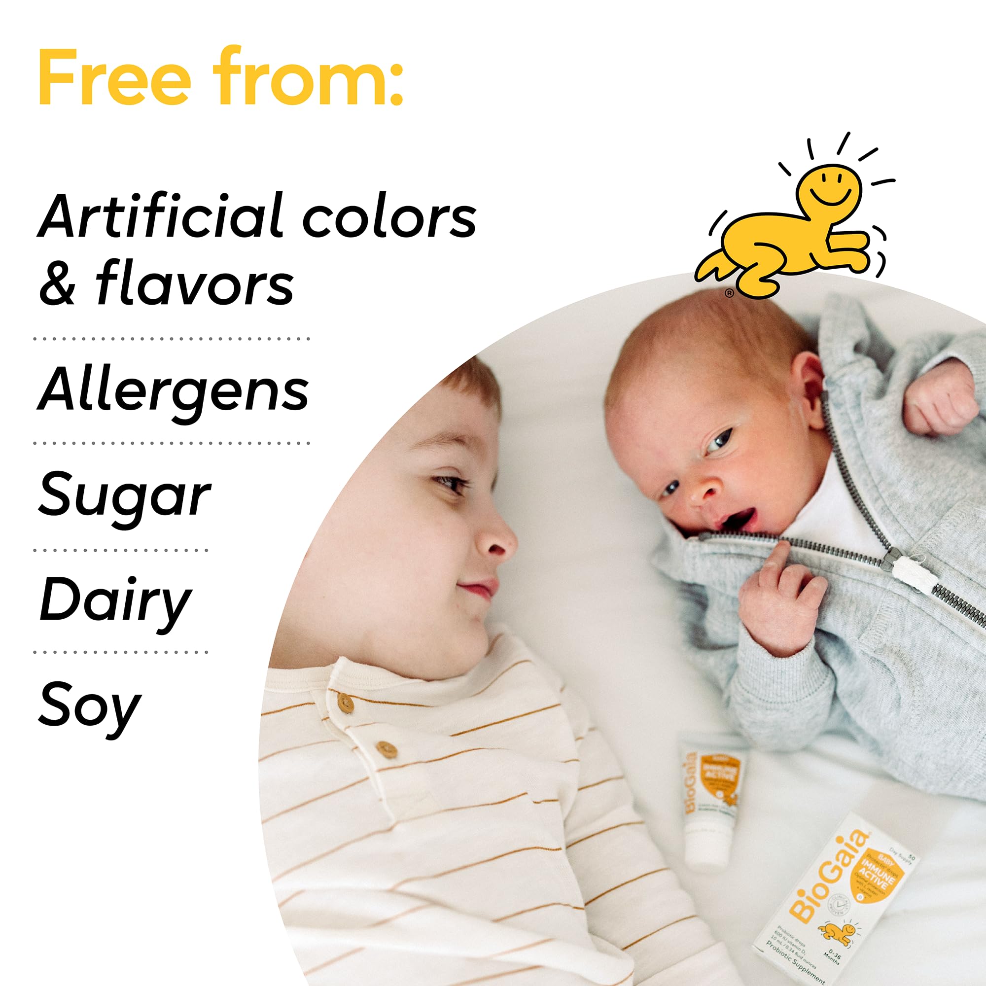 BioGaia Immune Active Baby Probiotic Drops + Vitamin D | for Babies & Toddlers 0-36 Months | Supports Digestive & Immune Health