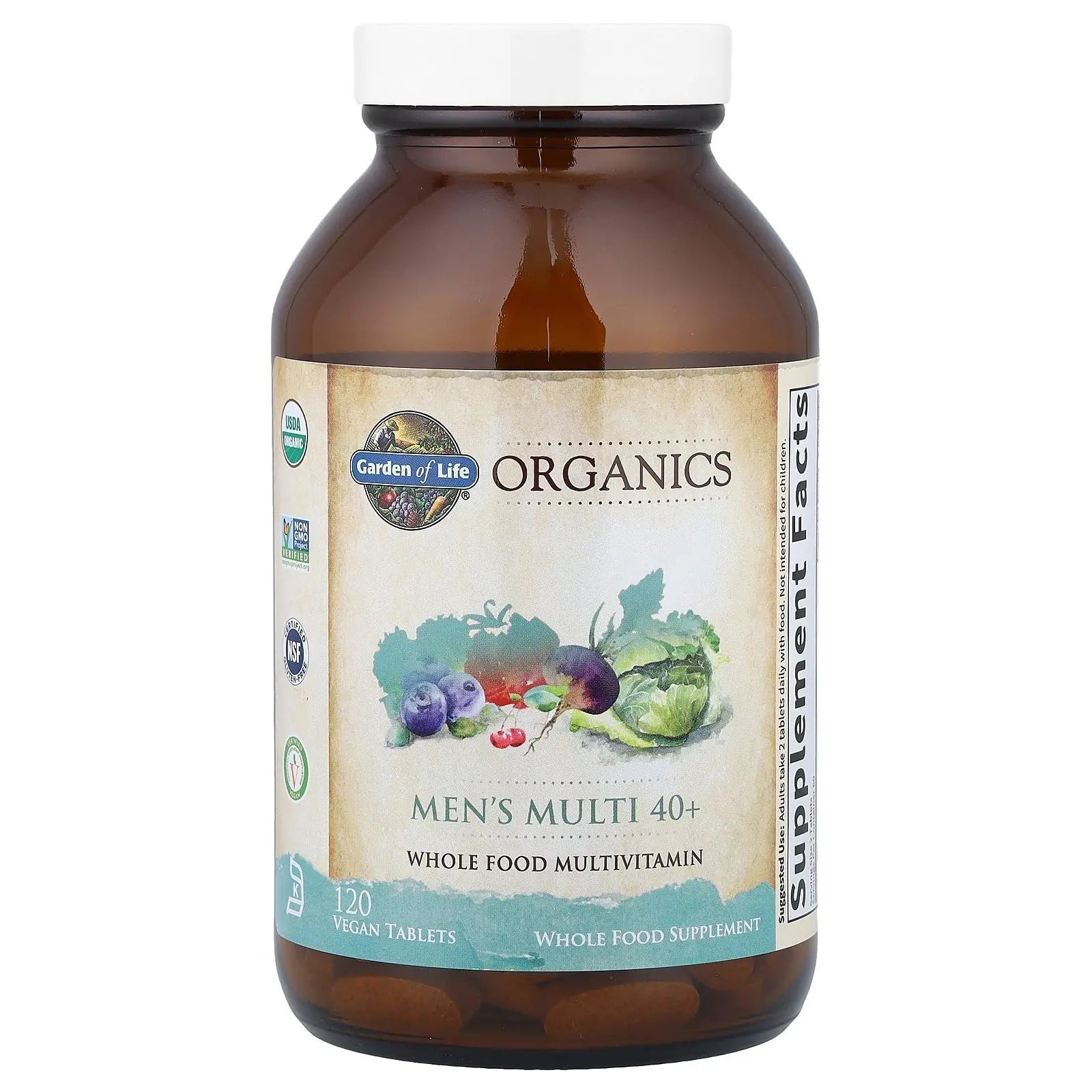 Garden of Life Organics Whole Food Multivitamin for Men 40+ 120 Tablets, Vegan Mens Multi for Health Garden of Life Au supplements