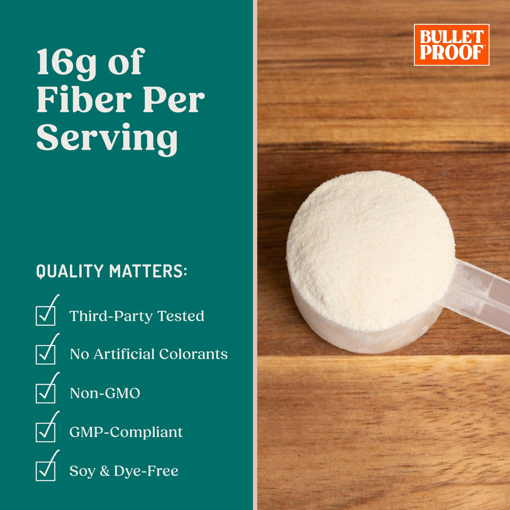 Bulletproof Innerfuel Prebiotic Fiber Powder, Unflavored, 16g Fiber, Plant-Sourced, Non-GMO & Third-Party Tested