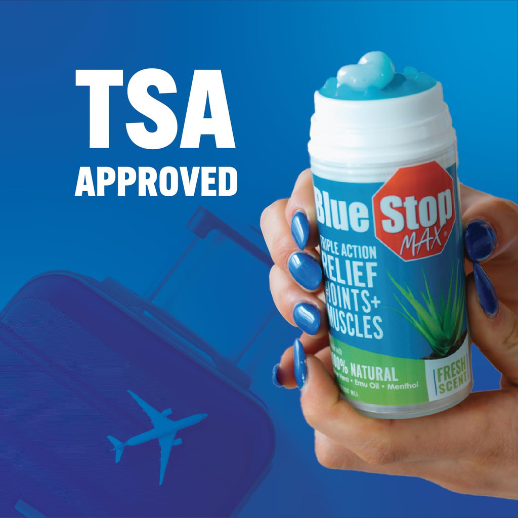 Blue Stop Max Applicator: Fast-Acting Massage Applicator for Sports Cream, Elbow Relief, Performance Roll On for Muscle & Joint Soreness - Convenient Relief for Active Individuals, 1 Pack of 3.4 Oz Blue Stop Max Au supplements