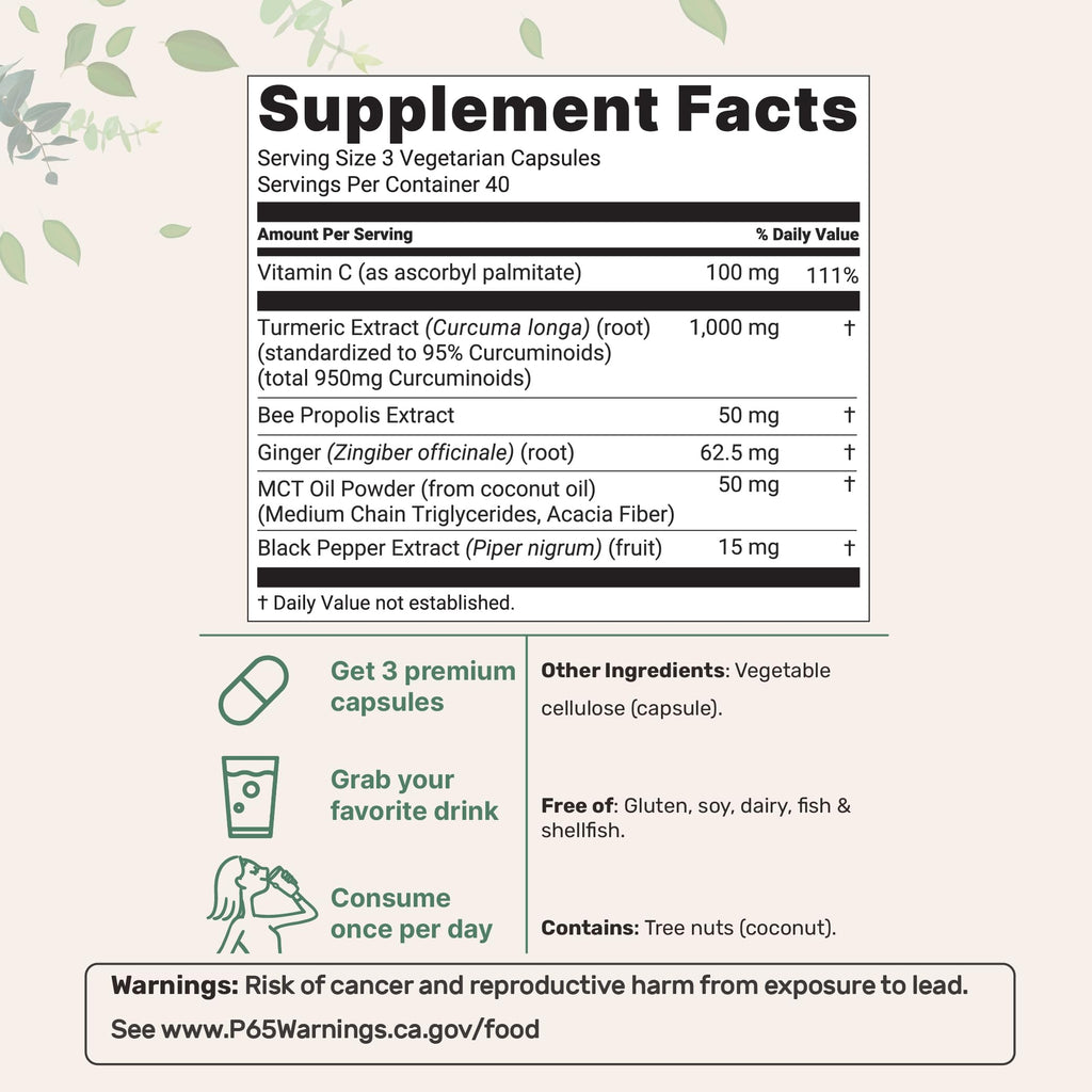 Micro Ingredients Pure Turmeric Curcumin Supplement 1,000mg – 95% Curcuminoids with Black Pepper & Ginger – High Absorption for Joint & Antioxidant Support