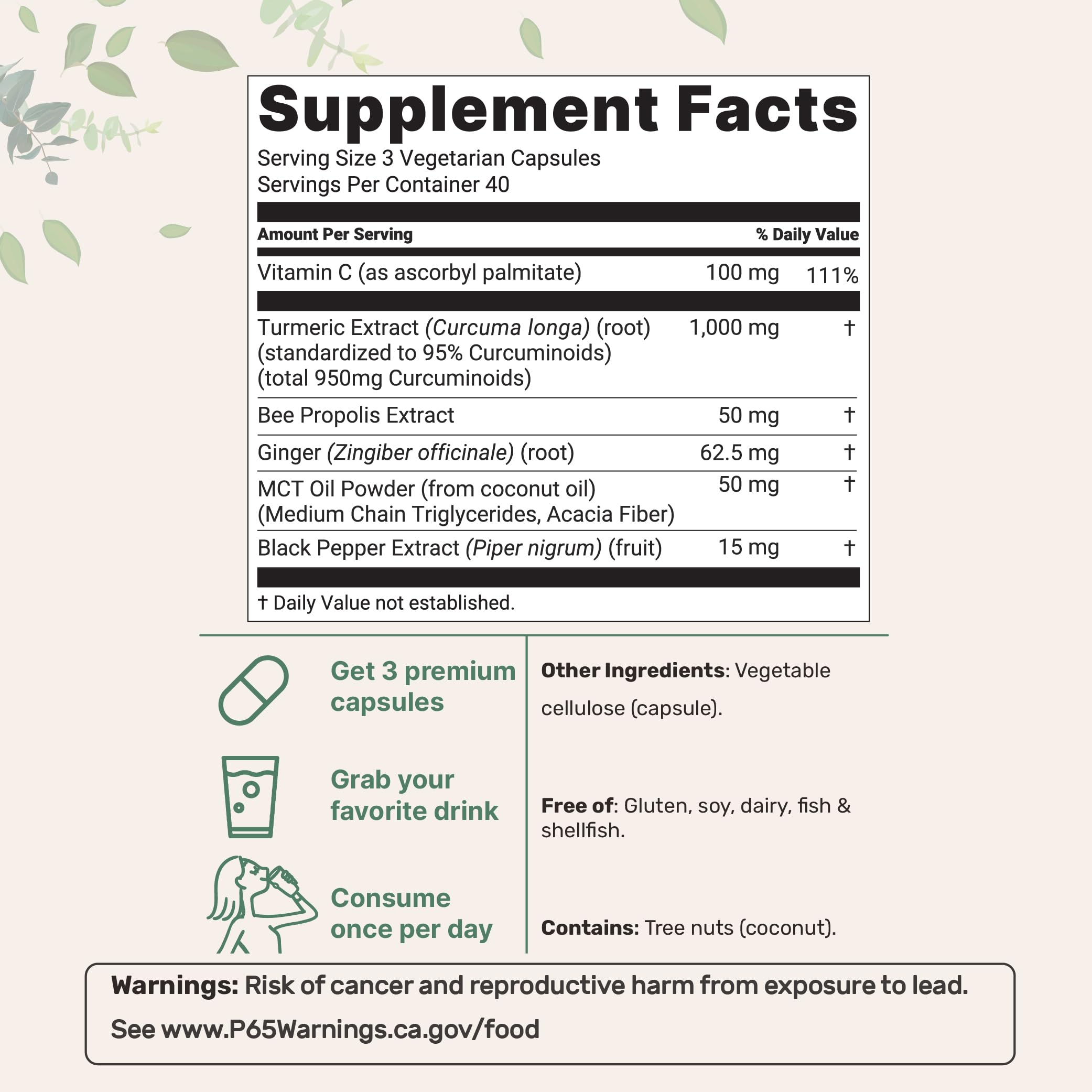 Micro Ingredients Pure Turmeric Curcumin Supplement 1,000mg – 95% Curcuminoids with Black Pepper & Ginger – High Absorption for Joint & Antioxidant Support