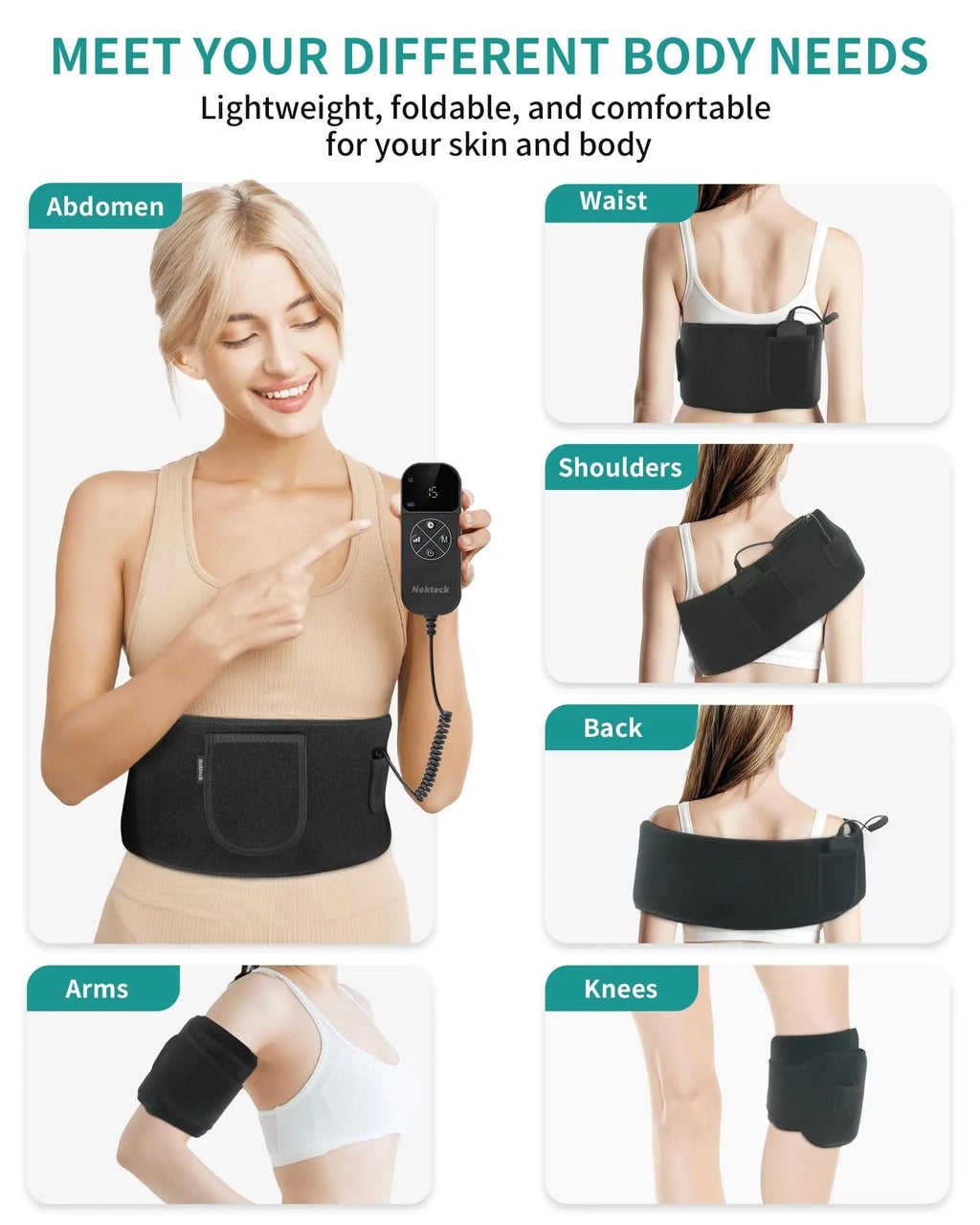 Nekteck Red Light Therapy Belt for Body, Wireless Near-Infrared Light Pad for Pain Relief, Inflammation Nekteck Au supplements